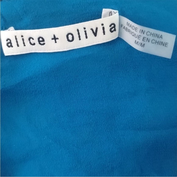 Alice + Olivia Eriko Patchwork Flounce-Hem Skirt & Jeannie Tie Neck Blouse Set - Picture 10 of 16